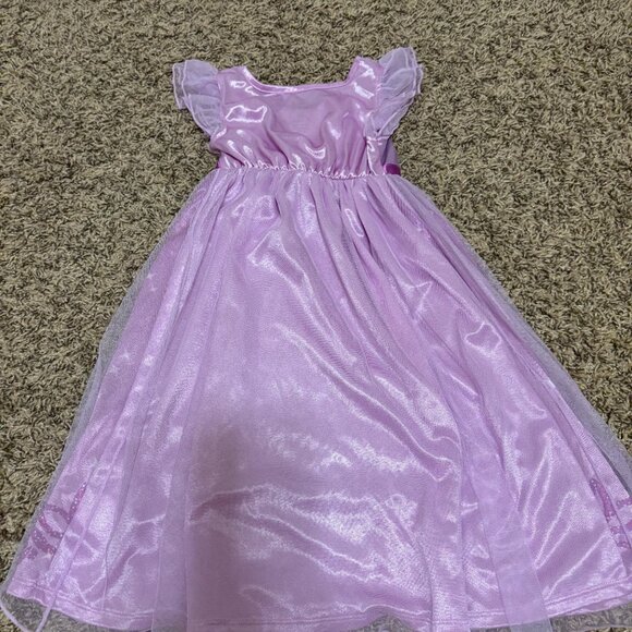 Disney Princess Nightgown 3T Purple Tulle  Rapunzel Graphics Short Sleeve Summer - Picture 3 of 3